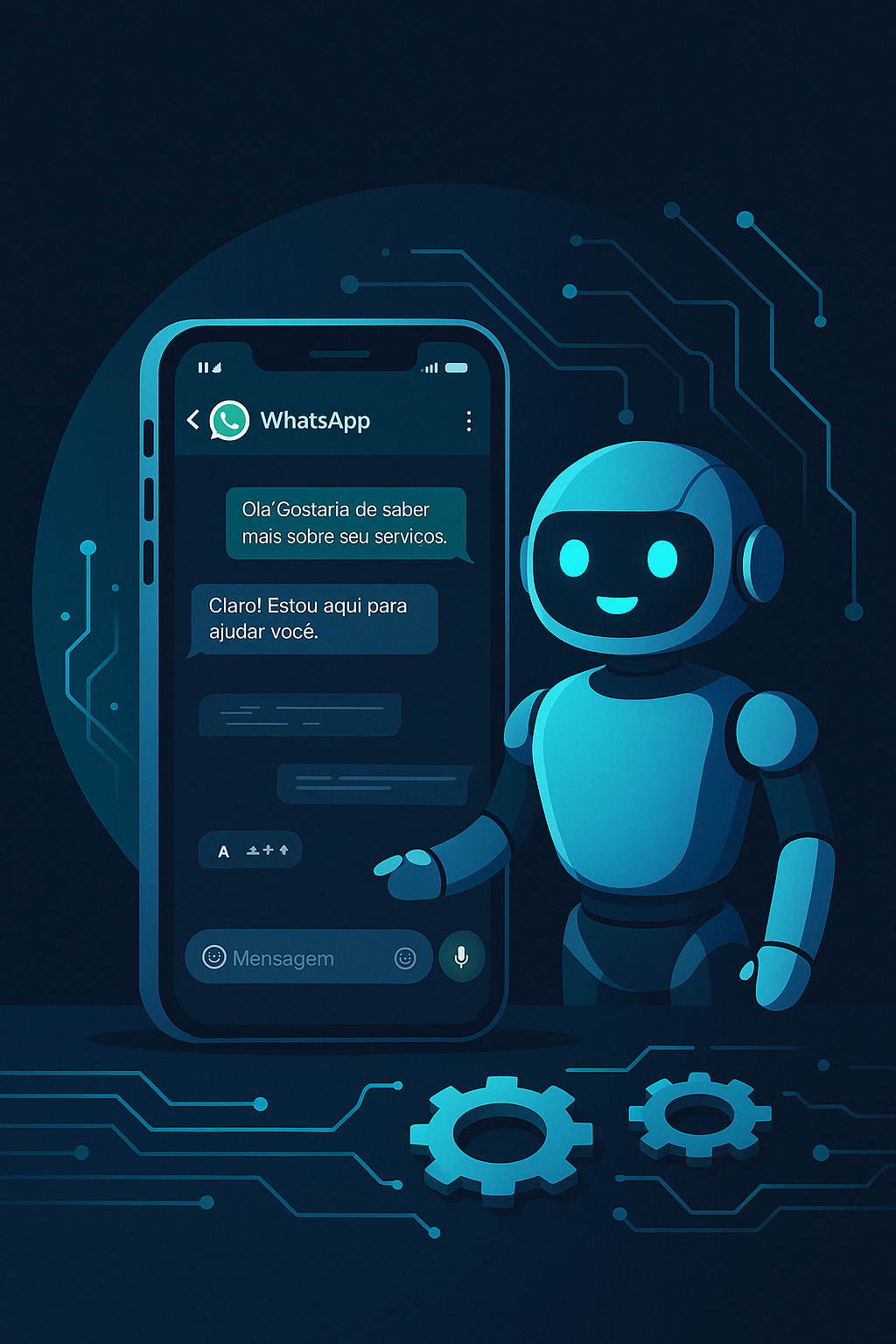 Chatbot de IA respondendo no WhatsApp